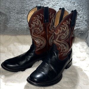 Ariat Men's Western Performance Boots Size 9.5 D Black and Brown Leather